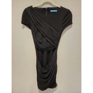 Alice + Olivia Women's Black Goddess Wrap Dress Size M Short Sleeve